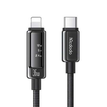 MCDODO KABEL USB-C LIGHTNING SZYBKIE ŁADOWANIE DO APPLE IPHONE 36W 1M OLED