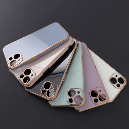 Lighting Color Case etui do iPhone 13 Pro żelowy pokrowiec ze złotą ramką niebieski