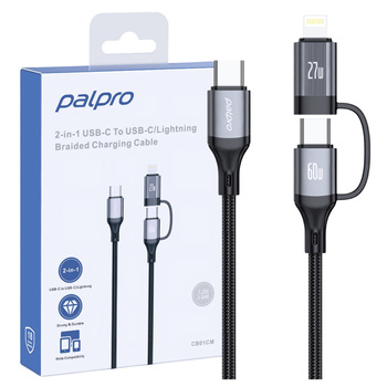PALPRO KABEL USB-C LIGHTNING SZYBKIE ŁADOWANIE DO SAMSUNG APPLE 60W/27W 1M