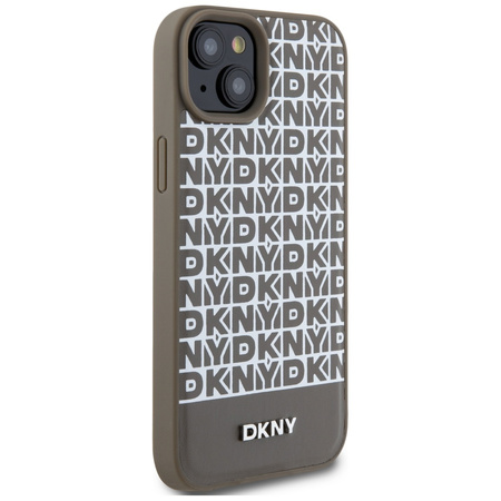 DKNY CASE HARDCASE DO IPHONE 15 14 13 6.1 DO MAGSAFE SKÓRZANE Z LOGO