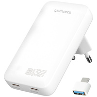 4SMARTS ŁADOWARKA SIECIOWA FLATPLUG SLIM DUAL 65W DO TELEFONÓW 2XUSB-C GAŚN