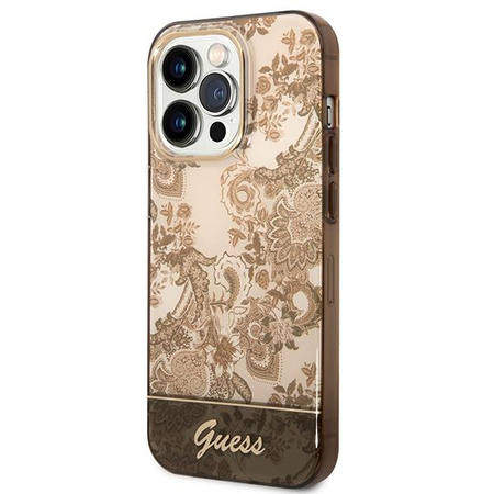 Guess GUHCP14LHGPLHC iPhone 14 Pro 6,1" ochre hardcase Porcelain Collection