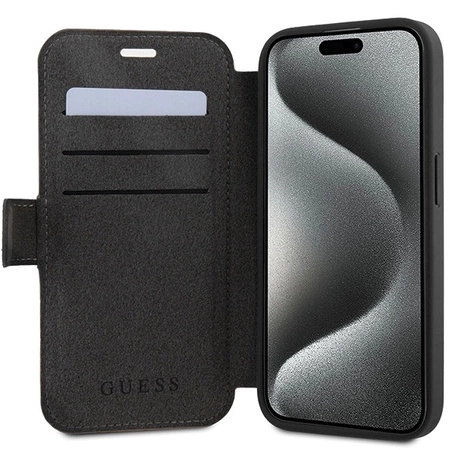 Etui Guess 4G Metal Logo na iPhone 15 Pro - szare