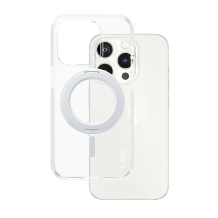 Etui CARE by PanzerGlass Kickstand Case MagSafe na iPhone 15 Pro - srebrne