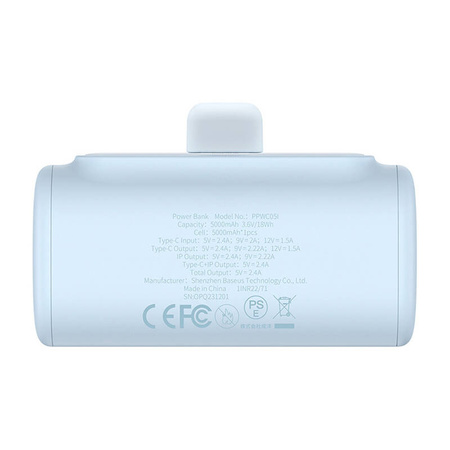BASEUS POWERBANK 5000MAH OS-BASEUS DO TELEFONÓW Z USB-C SZYBKIE ŁADOWANIE