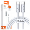 MCDODO KABEL USB-C USB-C SZYBKIE ŁADOWANIE USB TYP C 240W 1M LED BIAŁY