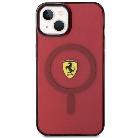 Etui Ferrari FEHMP14SURKR na iPhone 14 - czerwone Translucent Magsafe