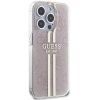 Etui Guess IML 4G Gold Stripe na iPhone 15 Pro - różowe