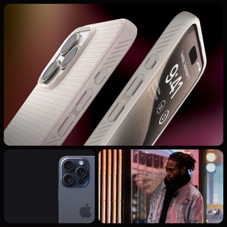 Etui Spigen Liquid Air na iPhone 15 Pro - tytan naturalny