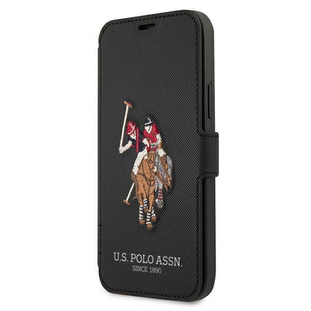US Polo USFLBKP12SPUGFLBK iPhone 12 mini 5,4" czarny/black book Polo Embroidery Collection