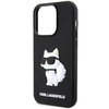 Etui Karl Lagerfeld KLHCP14L3DRKHNK na iPhone 14 Pro - czarne Rubber Choupette 3D