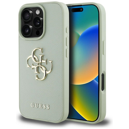 GUESS ETUI POKROWIEC TPU DO IPHONE 16 PRO Z LOGO BIG 4G DESIGN GRANULOWANY