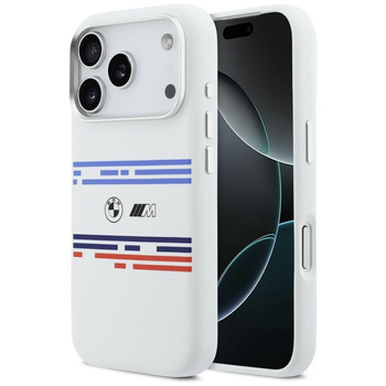 Etui BMW M Silicon Horizontal Line       MagSafe do iPhone 17 Pro biały