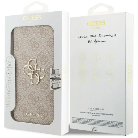 GUESS ETUI BOOK 4G METAL LOGO DO IPHONE 17 PRO MAX ZAMYKANE Z MAGNETYCZNYM