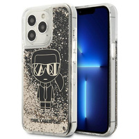 Etui Karl Lagerfeld KLHCP13LLGGKBK na iPhone 13 Pro/ 13 - czarne Liquid Glitter Gatsby