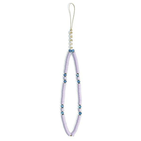 Guess zawieszka GUSTPEARU Phone Strap lilak/lilac Heishi Beads