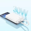 Powerbank Baseus Magnetic Mini MagSafe 10000mAh 30W z wbudowanym kablem USB-C - biały + kabel Baseus Simple Series USB-C - USB-C 60W 0.3m