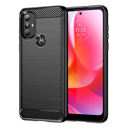 Carbon Case elastyczne etui pokrowiec Motorola Moto G Power 2022 czarny