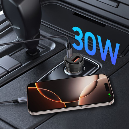 TECH-PROTECT ŁADOWARKA SAMOCHODOWA 2-PORTOWA PD30W QC3.0 DO TELEFONÓW