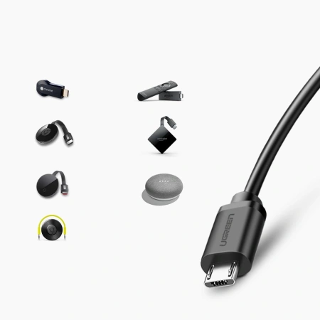 UGREEN KARTA SIECIOWA ZEWNETRZNA DO CHROMECAST ZŁĄCZE MICRO USB 100MB/S 1M