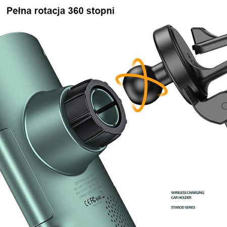 USAMS UCHWYT INDUKCYJNY DO KRATKI WENTYLACYJNEJ 10W SAMSUNG IPHONE ZŁOTY