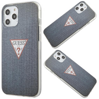 Etui Guess Jeans Collection na iPhone 12 Pro Max - granatowe