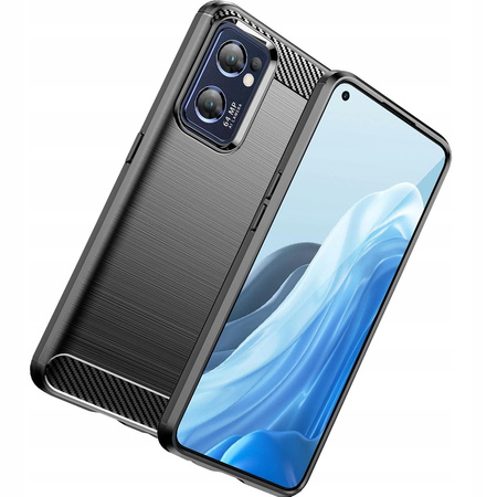 Carbon Case etui Realme Narzo 50 5G elastyczny silikonowy karbonowy pokrowiec czarne