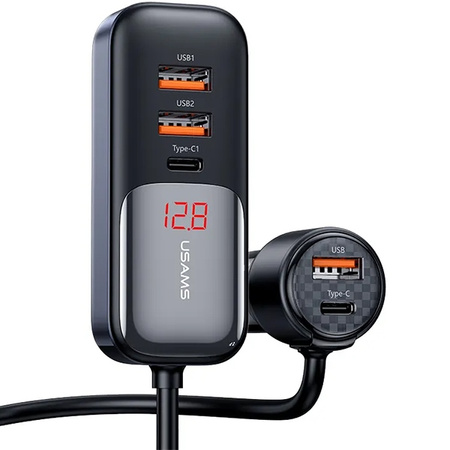 USAMS ŁADOWARKA SAMOCHODOWA C40 3xUSB 2xUSB-C DO TELEFONÓW PD 165W QC FAST