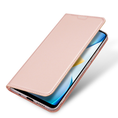 Dux Ducis Skin Pro etui Xiaomi Poco C40 pokrowiec z klapką portfel na kartę podstawka różowe