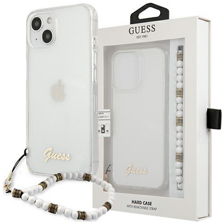 Guess GUHCP13SKPSWH iPhone 13 mini 5,4" Transparent hardcase White Pearl
