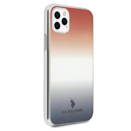 Etui U.S. Polo Assn. Gradient Pattern Collection na iPhone 11 Pro Max - czerwono-niebieskie