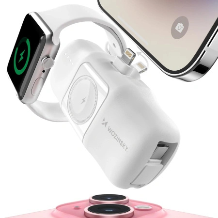 WOZINSKY MINI POWERBANK Z KABLEM USB-C DO APPLE WATCH 5000MAH 15W