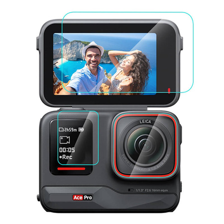 PULUZ OSŁONA SZKŁA HARTOWANEGO 3 W 1 DO INSTA360 ACE PRO ZESTAW OCHRONNY