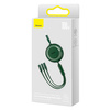 Baseus Bright Mirror 2 zwijany kabel przewód 3w1 USB Typ C - micro USB + Lightning + USB Typ C 3.5A 1.1m zielony (CAMJ010206)