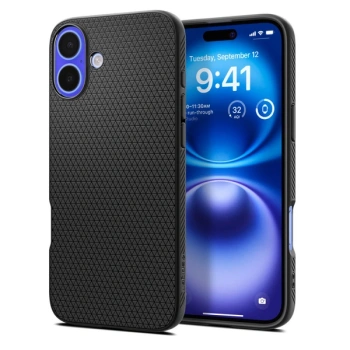 SPIGEN ETUI LIQUID AIR DO IPHONE 16 MATTE BLACK OCHRONA PRZED ZARYSOWANIAMI