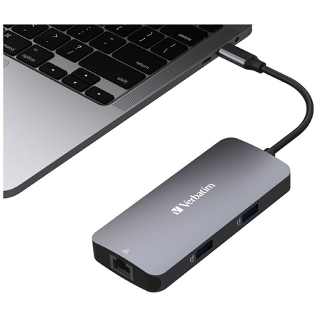 Verbatim Adapter Hub USB-C - HDMI/USB-C /Eternet/2xUSB-A 3.0 aluminiowy/aluminum 32150