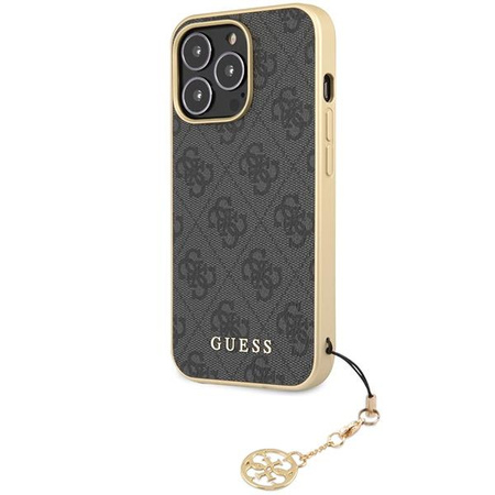 Etui Guess 4G Charms Collection GUHCP14XGF4GGR na iPhone 14 Pro Max - szare
