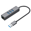 Adapter do komputera CO2, HUB 3.0 , 3 porty USB 3.0 Ethernet RJ45 Gigabit, dla Windows, MacOs, Linux 0113