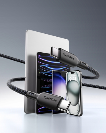 INNOSTYLE KABEL USB-C SZYBKIE ŁADOWANIE DO IPHONE SAMSUNG KEVLAR 240W 2M