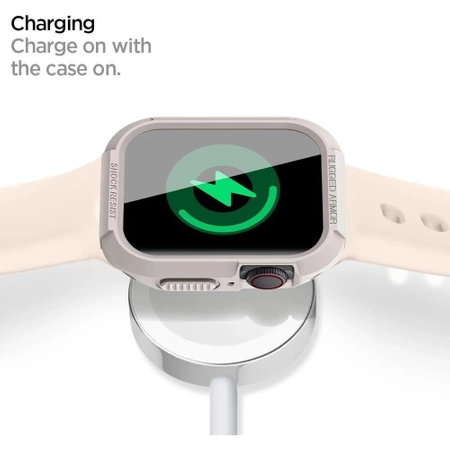 Etui Spigen Rugged Armor na Apple Watch 4 / 5 / 6 / 7 / 8 / 9 / SE (44 / 45 mm) - beżowe