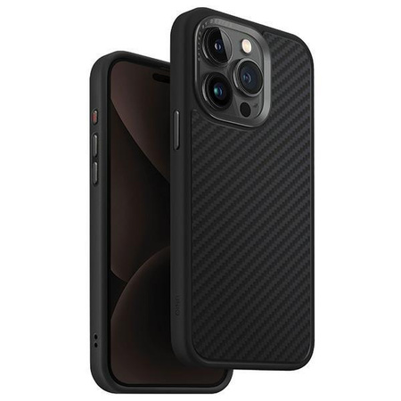 UNIQ etui Keva iPhone 15 Pro Max 6.7" Magclick Charging czarny/carbon black