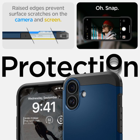 SPIGEN TOUGH ARMOR DO IPHONE 16 ETUI Z WZMOCNIONĄ OCHRONĄ I FUNKCJĄ