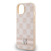 DKNY CASE HARDCASE LEATHER CHECKERED MONO DO IPHONE 15 14 13 STRIPES PRINT
