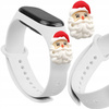 Strap Xmas opaska do Xiaomi Mi Band 4 / Mi Band 3 świąteczny silikonowy pasek bransoletka biały (mikołaj)