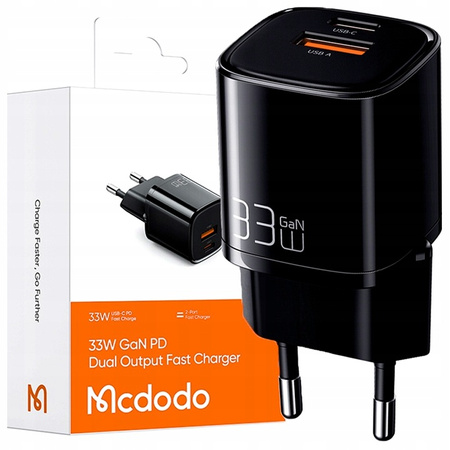 Mcdodo Nano GaN 2X USB/USB-C PD QC Phone/Tablet Charger - 33W CH-0151