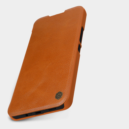 Nillkin Qin Leather etui skórzany pokrowiec z klapką portfel brązowe - samsung Galaxy A14