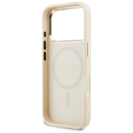 Etui Guess Perforated 4G MagSafe do      iPhone 17 Pro beżowy