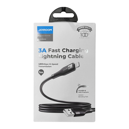 Joyroom kabel USB - Lightning do ładowania / transmisji danych 3A 1m czarny (S-1030M12)