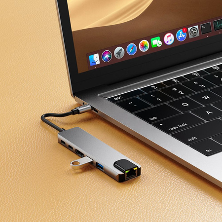 TECH-PROTECT HUB 6IN1 ADAPTER DO TELEFONÓW USB-C HDMI 4K RJ45 PD100W