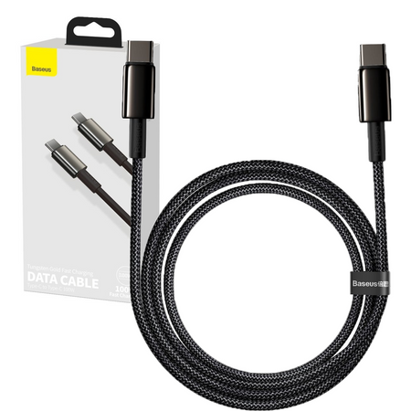 Baseus kabel USB Typ C - USB Typ C szybkie ładowanie Power Delivery Quick Charge 100 W 5 A 1 m czarny (CATWJ-01)